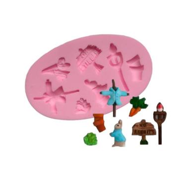 Imagem de Molde De Silicone Páscoa, Jardim, Coelho