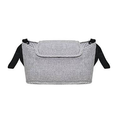 Imagem de simhoa Bolsa organizadora de carrinho carrinho de bebê bolsa de fraldas para carrinho de bebê, fácil fixação à maioria das alças de carrinho - cinza