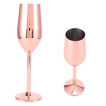 Imagem de Taça de vinho, caneca elegante delicada e à prova de estilhaçamento, resistente ao desgaste e fácil de limpar, adequada para a família, acampamento e atividades ao ar livre (revestimento de cobre)