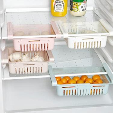 Imagem de Gaveta ajustável para organizador de cozinha de geladeira, cozinha, ajustável, geladeira, armazenamento, geladeira, freezer, prateleira, espaço de gaveta