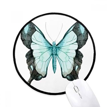 Imagem de Borboleta com asas azuis tapete de mouse desktop escritório tapete redondo para computador