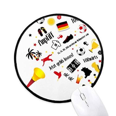 Imagem de Tapete de mouse padrão de cultura da bandeira do futebol da Alemanha para mesa de escritório tapete redondo para computador