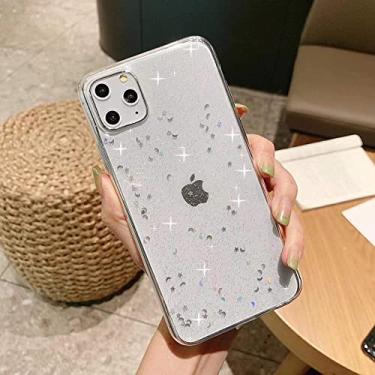 Imagem de Bling Star Moon Paillet Glitter Soft TPU Phone Case para iphone 13 12 11 PR0 XS Max XR X 8 7 6 6S Plus SE 5 5S Capa transparente, transparente, iPhone 11 Pro (5.8)