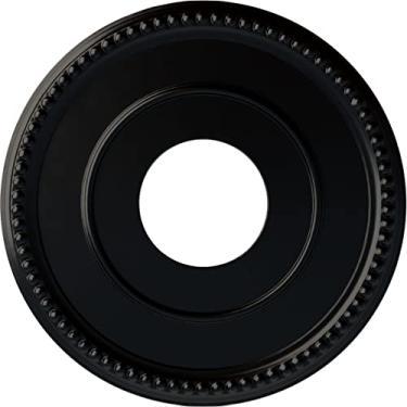Imagem de Ekena Millwork Medalhão de teto Bradford CM12BRBLF 12-1/5.1 cm x 3-7/20.3 cm x 3/10.2 cm, preto