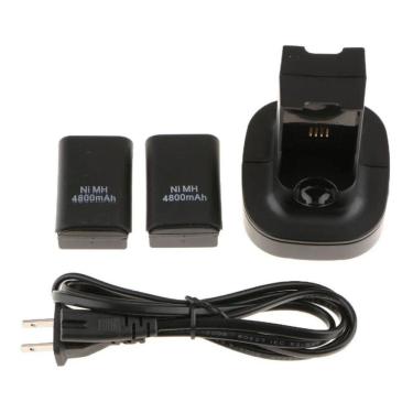 Imagem de Carregador Duplo + 2 Baterias Xbox 360 Bivolt 4800Mah