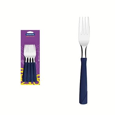 Imagem de Conjunto de Garfos de Mesa Tramontina New Kolor com Lâminas em Aço Inox e Cabos de Polipropileno Azul 12 Peças