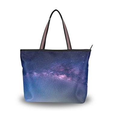 Imagem de Bolsa de ombro My Daily feminina Galaxy Nebula Stars Universe, Multi, Large