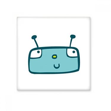 Imagem de Decalque brilhante de azulejo de cerâmica do robô azul do universo e alienígena