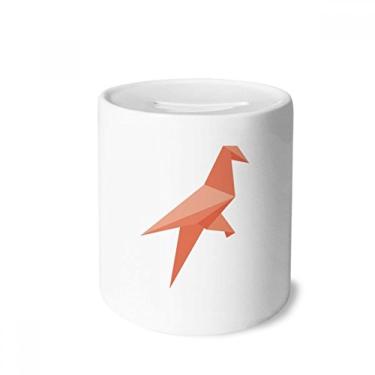 Imagem de DIYthinker Pássaro vermelho abstrato padrão origami caixa de dinheiro caixa de cerâmica porta-moedas presente de cofrinho