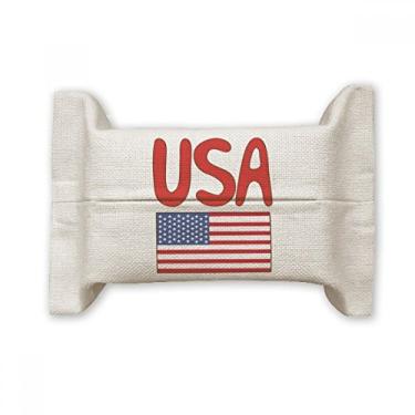 Imagem de Bolsa de linho de algodão com estampa vermelha da bandeira nacional americana