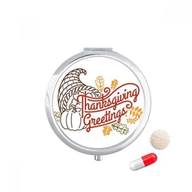 Imagem de Caixa de comprimidos com estampa de desenho de linha de Dia de Ação de Graças, caixa de armazenamento de medicamentos