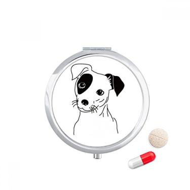 Imagem de Caixa de armazenamento de remédios com estampa de ilustração preta de desenho de cachorro