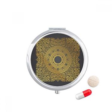 Imagem de Thailand Customs Culture Gold Foil Pill Case Pocket Medicine Storage Box Dispenser Recipiente