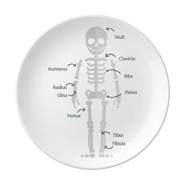 Imagem de Prato de ilustração de osso humano de desenho animado de porcelana salver louça louça de jantar