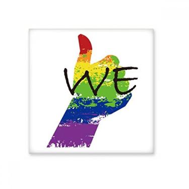 Imagem de LGBT Bandeira de arco-íris We Art Deco Presente moderno azulejo de cerâmica brilhante decalque de pedra adornada tijolo vitrificado