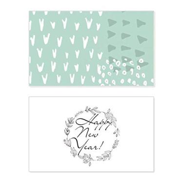 Imagem de Green Abstract Plants Art Pattern New Year Festival Greeting Card Bless Message Gift
