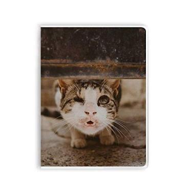 Imagem de Caderno de fotos de gatos engraçados com desenho de animal, capa de goma