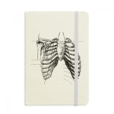 Imagem de Caderno de desenho de esqueleto humano canelado oficial de tecido rígido diário clássico