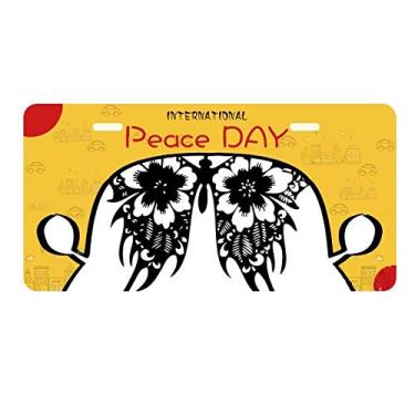 Imagem de DIYthinker Borboleta em estilo chinês com asas florais, placa de carro decoração Dia da Paz