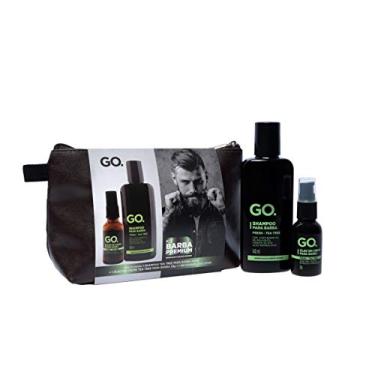Imagem de Kit Necessaire Shampoo e Óleo Tree, barba e cabelo, anti coceira, previne a caspa, natural, vegano, sem sulfato, sem sal, hidratante e condicionante, com necessaire grátis Go Man 2 produtos em 1