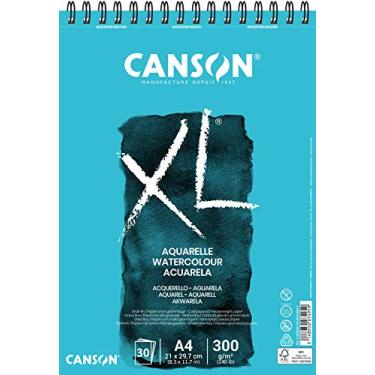 Imagem de CANSON XL Aquarelle, Caderno Papel para Aquarela com Espiral 300g/m², A4: 21 x 29,7 cm, 30 Folhas