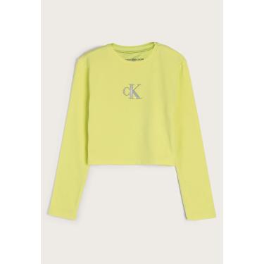 Imagem de Infantil - Camiseta Cropped Calvin Klein Logo Amarela Calvin Klein Kids CG3OJ01BL603 menina