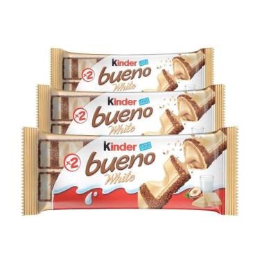 Imagem de Chocolate Kinder Bueno White, 3 Pacotes de 39g