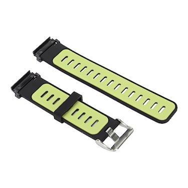 Imagem de Pulseira de Relógio de Silicone, Pulseira de Relógio de Silicone de 22 Mm Com Ajuste de Cor Dupla para Relógios Inteligentes Diários (Preto Verde)