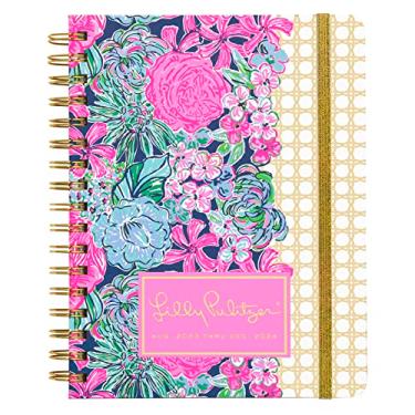 Imagem de Lilly Pulitzer Agenda di ria 2023-2024, agenda grande datada de agosto de 2023 a dezembro de 2024, planejador semanal com calend rio mensal, adesivos, bolso e encaderna o em espiral, planejador de capa dura, sempre florescendo
