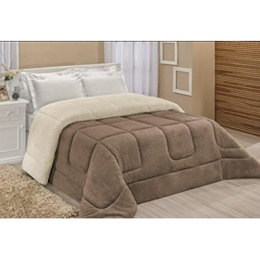 Imagem de Edredom Sherpa Cobertor E Coberdrom Casal Queen 2,20M x 2,40M Avelã
