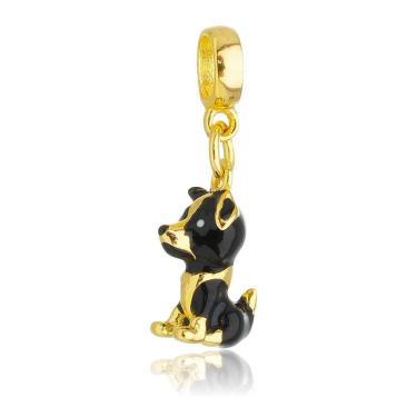 Imagem de Pingente Berloque Cachorro Border Collie Para Pandora Banhado a Ouro 18k