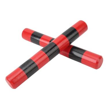 Imagem de 1 par de Agitador de Areia, Caixa de Madeira, Contas de Ferro, Cilindro, Agitador de Areia, Ritmo, Instrumentos Musicais de Percussão para Educação Precoce (Listra Vermelha)