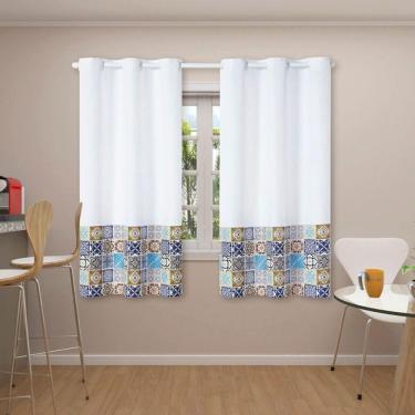 Imagem de Cortina para Cozinha 2,20m X 1,45m Ilhós Estampada 