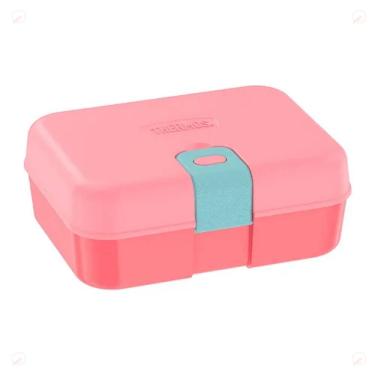 Imagem de Bento Box Coral Lancheira Infantil Escolar Kit Lanche Thermos