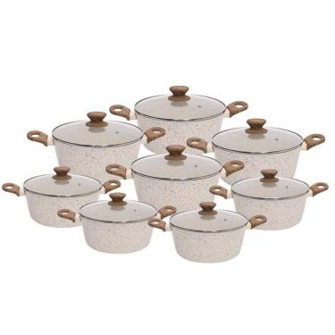 Imagem de Jogo De Panelas Antiaderente Cerâmica Indução 8Pçs - Vanilla