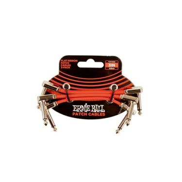 Imagem de Ernie Ball 3 inch Flat Ribbon Patch Cable 3-Pack - Red