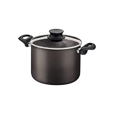 Imagem de Caldeirão Tramontina Paris em Alumínio com Revestimento Interno e Externo em Antiaderente Starflon Max Chumbo com Tampa de Vidro 24 cm 7,1 L