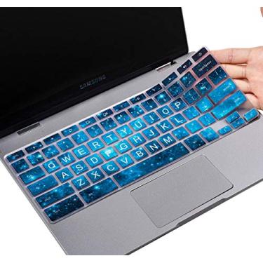 Imagem de Capa de teclado para Samsung Galaxy Chromebook Go 35.6 cm/Chromebook 4+ 39.6 cm XE350XBA XE350XBA-K05US/Samsung Chromebook Plus V2 12.2 XE520QAB /11.6 Chromebook 4 3 XE310XBA XE500C13 - Estrelas azuis