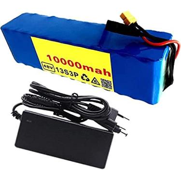Imagem de Pacote de bateria de íon de lítio de alta capacidade (48V 100000Mah 1000W 13S3P), para scooter de bicicleta elétrica de bicicleta elétrica de 54,6V com descarga BMS e carregador