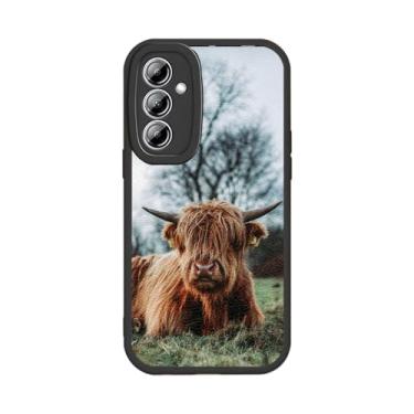 Imagem de KANKENLU Capa de telefone marrom escocês highland gado para Samsung Galaxy A53 5G, capa de vaca mentirosa legal animal selvagem para adolescentes meninas mulheres homens, TPU macio à prova de choque
