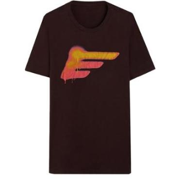 Imagem de Camiseta Ellus Masculina Cotton Fine Burn Classic Logo Marrom Escuro-Masculino