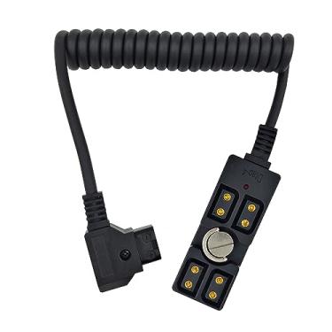 Imagem de Conector divisor de cabo de alimentação D-tap macho para fêmea de 4 portas adequado para câmera Anton Bauer V-Mount ARRI RED TILTA Steadicam IDX, com luz indicadora para saídas D-Tap