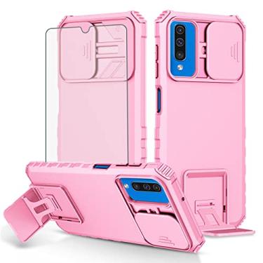 Imagem de Asuwish Capa de telefone para Samsung Galaxy A50 A50S A30S com protetor de tela de vidro temperado e capa de câmera deslizante com suporte fino acessórios para celular A 50 50S 30S S50 50A SM A505G