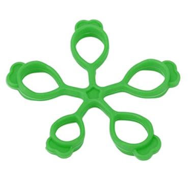 Imagem de Maca de Dedo, Maca de Dedo de Silicone Portátil Em Formato de Flor, Descompressão Lavável, 5 Furos, Maca de Dedo de Escritório (Verde escuro 11 libras)