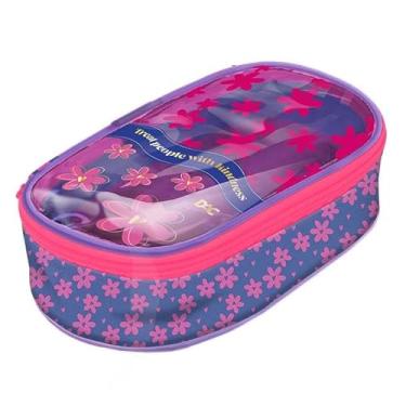 Imagem de Estojo Baú Médio em PVC e Tecido - Flower