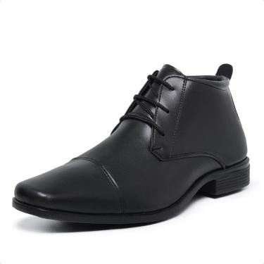 Imagem de Bota Social Masculina Esporte Fino Cano Curto de Amarrar Palmilha EVA Macia Solado Resi...
