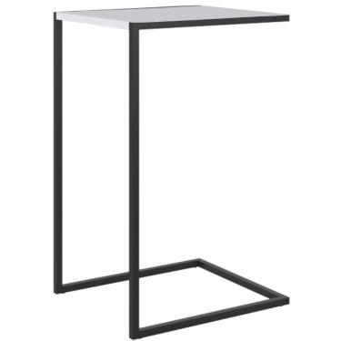 Imagem de Mesa Lateral Retangular Artesano 64 Cm (altura) Em Mdp Branco Estrutura Metálica Em Aço Preta