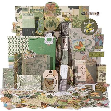 Imagem de YagCu Kit de scrapbook de estética, suprimentos para scrapbook de lixo eletrônico, conjunto de diário vintage de papelaria, grande coleção para adolescentes, meninas, mulheres, adultos, iniciantes, artesanato efêmera