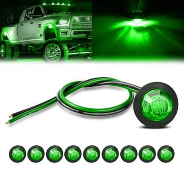 Imagem de GOOACC 3/4 Polegada Bullet Side Marker Light 10PCS Verde Redondo Folga LED Frente Traseira Luz Indicadora para Reboque Van Caravana Barco Caminhão RV Carro Ônibus