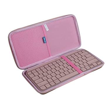 Imagem de Anleo Capa rígida de viagem para teclado iluminado sem fio minimalista Logitech MX Keys (rosa)